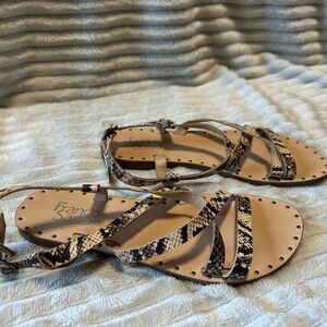 Snake Print Strappy Sandals